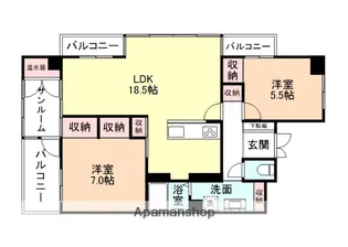 ソフトタウン東洋【3階】の間取り