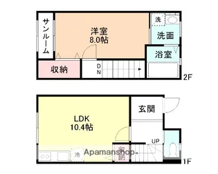 富山県富山市萩原【テラスハウス】の間取り