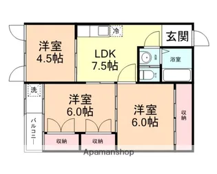 シャトー安野屋【1階】の間取り
