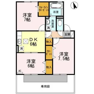 ラ・デファンス【1階】の間取り