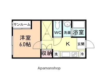 サンローラン北代【106号室】の間取り