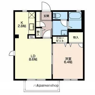 ローズ・ド・ロジーヌ【2階】の間取り