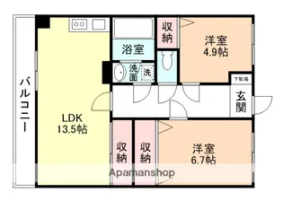 パークリージェント堀川【305号室】の間取り