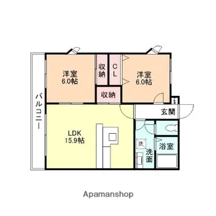 カーサ富岡【1階】の間取り