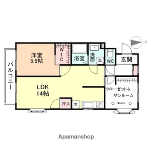 カントリーホーム粟島【4階】の間取り