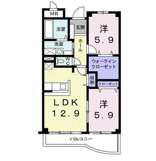 ベル・ウィングⅡ【4階】の間取り