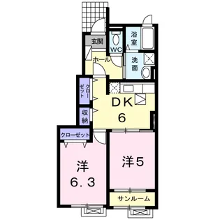 ヴィー・ボヌール【1階】の間取り