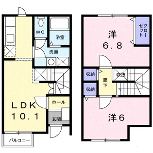 2LDKの間取り画像
