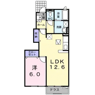 ヴィラノールF【1階】の間取り