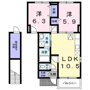 エヴァー・エイム【1階】の間取り