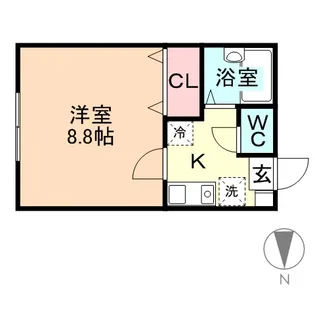 リベルテ赤田【1階】の間取り