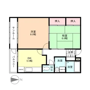 サンポート八日町【2階】の間取り