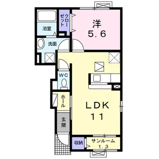 サニーテラス【1階】の間取り