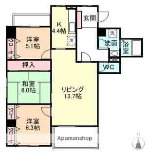 アーデルテラス愛宕【2階】の間取り