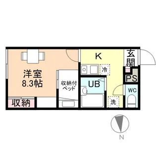 レオパレス富岡【203号室】の間取り