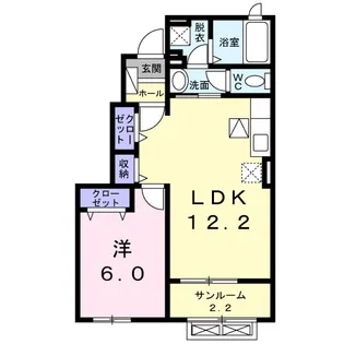 ルミエールA【1階】の間取り