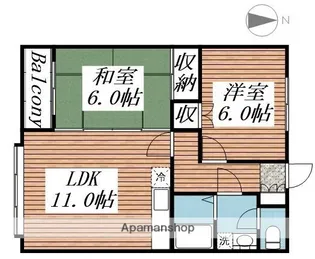サンワロイヤル長江【102号室】の間取り