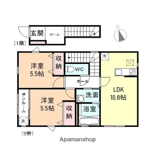 ミネット【B号室】の間取り