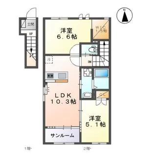 リアンK【2階】の間取り