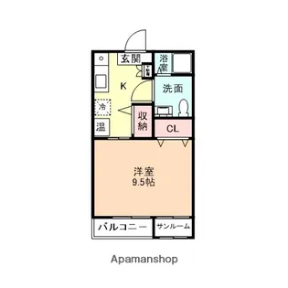 カーサ・デ・アベ【101号室】の間取り