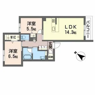 クレア大泉【1階】の間取り