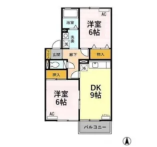 ラ・ベルフォンテーヌ A【2階】の間取り