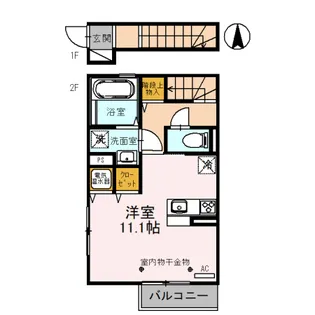 DーROOM富山【2階】の間取り