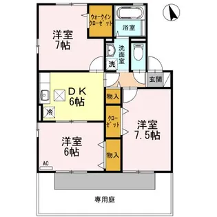 ラ・デファンス【1階】の間取り