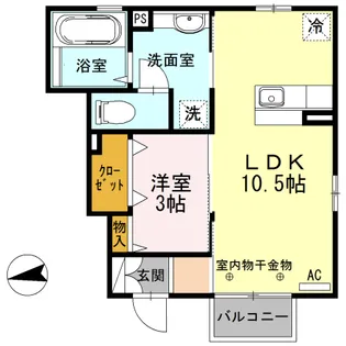 リシェス・オカザキⅥ【1階】の間取り