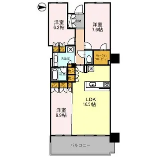 プレミストタワー総曲輪 1402号室【14階】の間取り