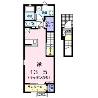 ヴィラージュ・ツボノⅢ【2階】の間取り