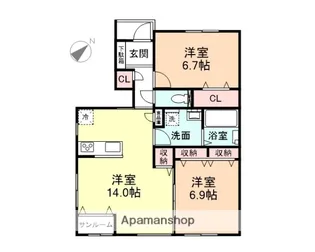 ソシアペンタスⅠ【101号室】の間取り