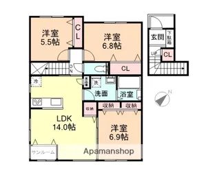 ソシアペンタスⅠ【201号室】の間取り