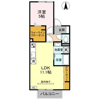 セジュール山室中部 A【2階】の間取り