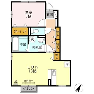 ブランズ開 A棟【1階】の間取り