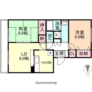 ハイツDAIEI A棟【203号室】の間取り