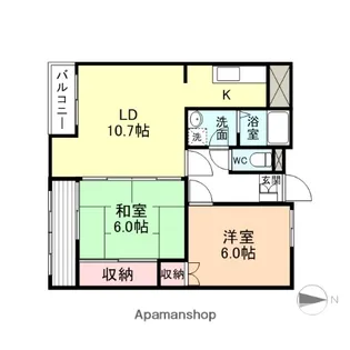 ニューハイツ綾【4階】の間取り