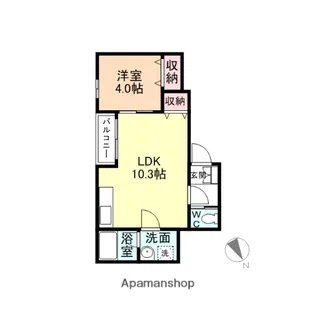 コーチ【1D号室】の間取り