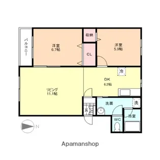 プライム1【103号室】の間取り