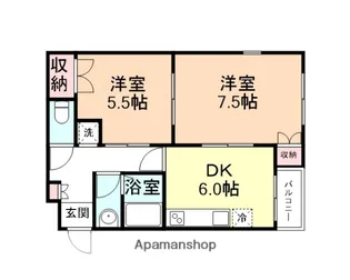 ソレイユ木津南星町【210号室】の間取り