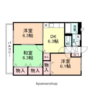 シスコ イン となみ【3階】の間取り