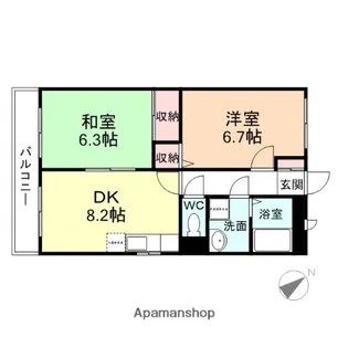 シスコ イン となみ【1階】の間取り