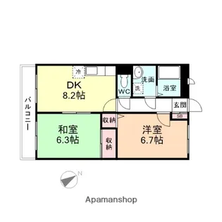 シスコ イン となみ【2階】の間取り