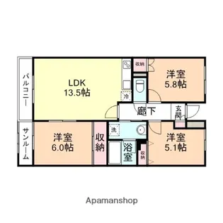 フィール高岡駅南【508号室】の間取り