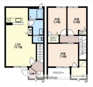 ジュエル高岡【1階】の間取り