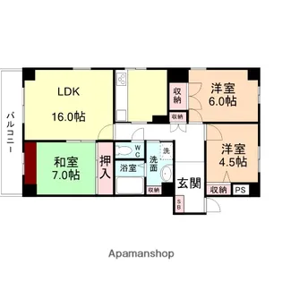 豊町ハイツ【603号室】の間取り