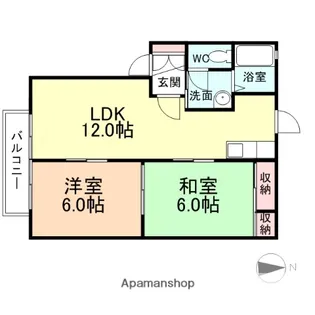 ディアス下牧野A【102号室】の間取り
