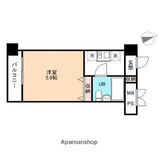 信開レジデンス・イン高岡【1006号室】の間取り