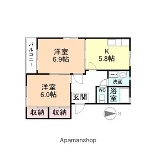 ディアスとなみ【2階】の間取り