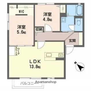 シャーメゾン枇杷B【105号室】の間取り